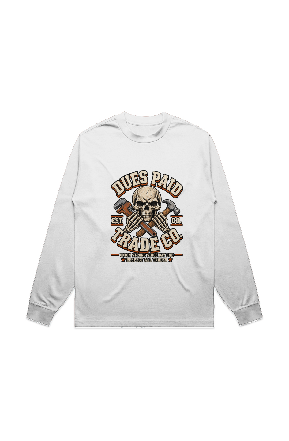 Dues Paid Skull Heavyweight Long Sleeve Tee