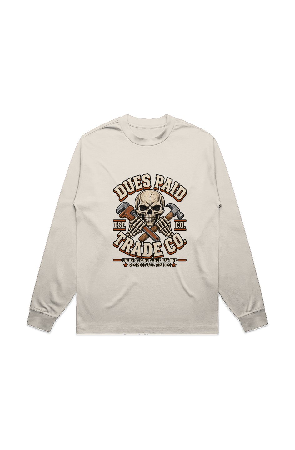 Dues Paid Skull Heavyweight Long Sleeve Tee