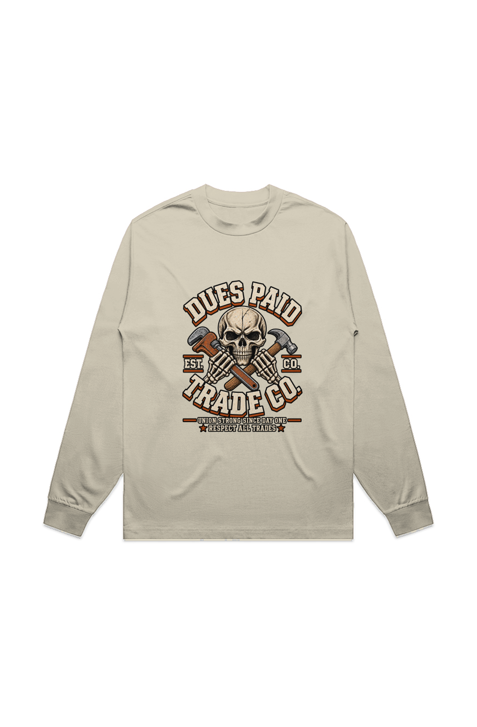 Dues Paid Skull Heavyweight Long Sleeve Tee