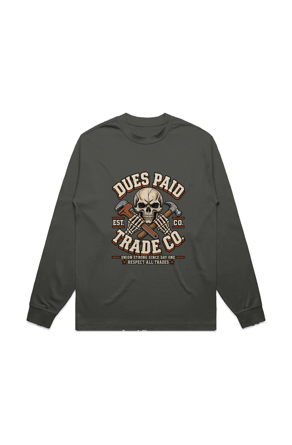 Dues Paid Skull Heavyweight Long Sleeve Tee