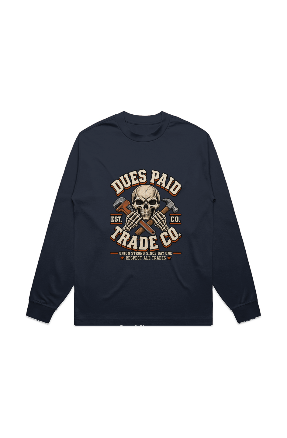 Dues Paid Skull Heavyweight Long Sleeve Tee