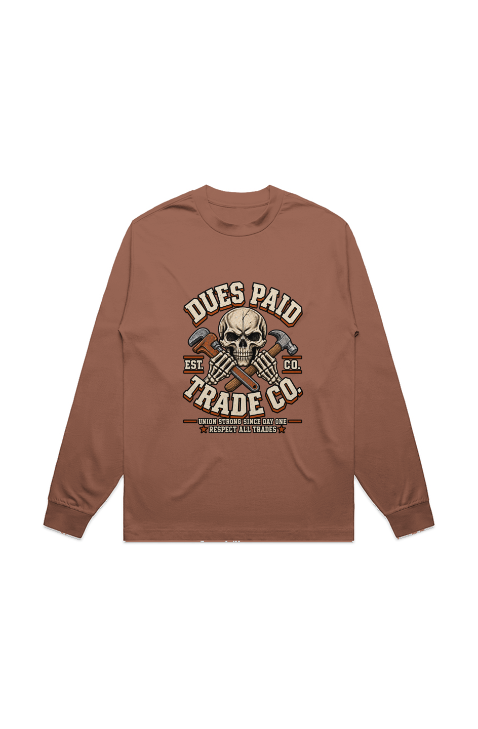 Dues Paid Skull Heavyweight Long Sleeve Tee