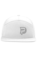 Seven Panel Trucker hatDues Paid Logo 7panel Grey White